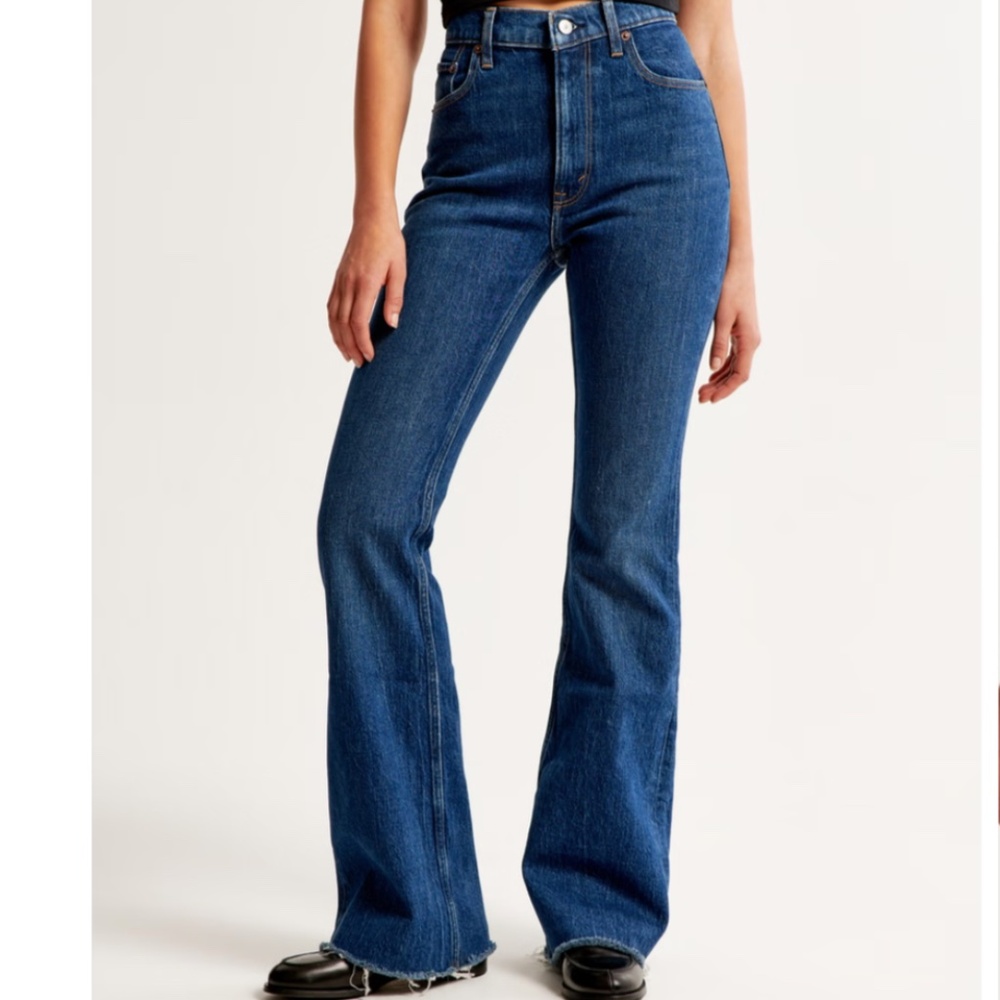 Abercrombie Dark Wash Vintage Flare High Waisted Jeans